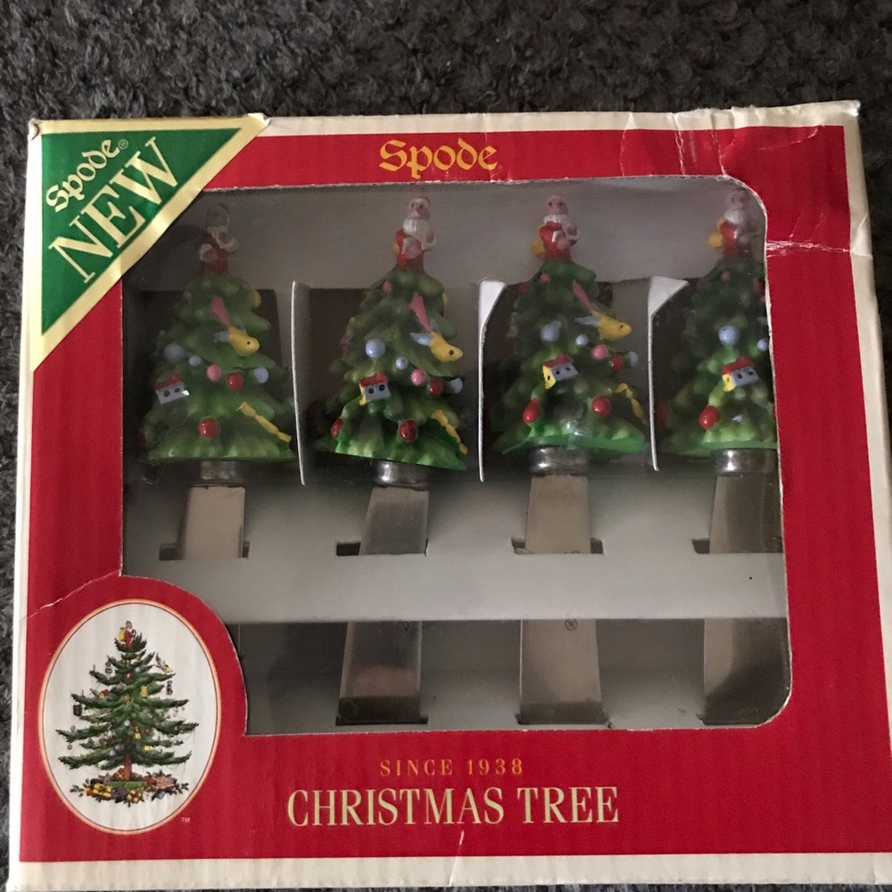 Spode Christmas Tree Canapé Knives